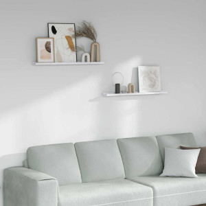 vidaXL Vegghylle Veggmontert 2 stk. Hvit marmor 80 x 9 x 3 cm