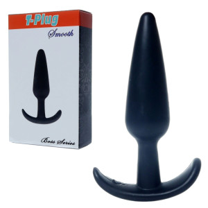 Boss Series T-Plug Smooth Dyskretny korek analny - wąski, Czarny