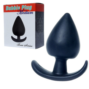 Boss Series Bubble Plug M Dyskretny korek analny, Czarny TPE