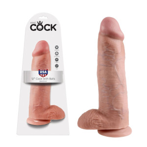 Pipedream COCK 12' Grube realistyczne dildo z przyssawką, Cieliste