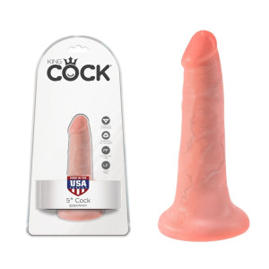 Pipedream King Cock 5' Realistyczne dildo z przyssawką, Cieliste PVC