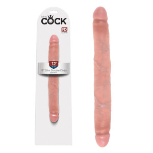 KC 12" Superrealistyczne dildo dwustronne - Cieliste PVC