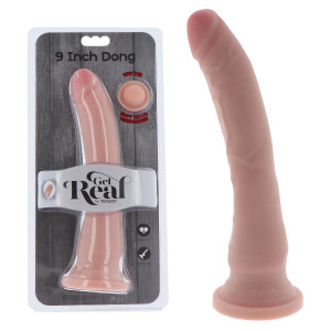 ToyJoy Dual Density Dong 9' Długie wąskie dildo z przyssawką, Cieliste