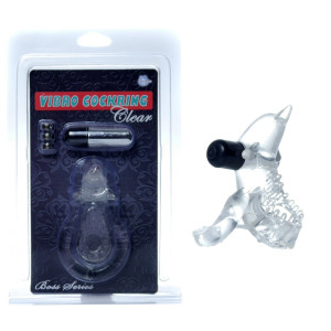 Pierścień-Dolphin Vibro CockRing Clear