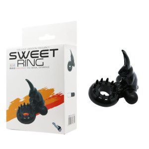 BAILE - SWEET RING - pierścień erekcyjny z wibracjami - Czarny