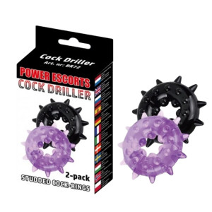 Power Escorts Cockdriller 2  5 cm x 1,6 cm Pierścień erekcyjny z wypustkami