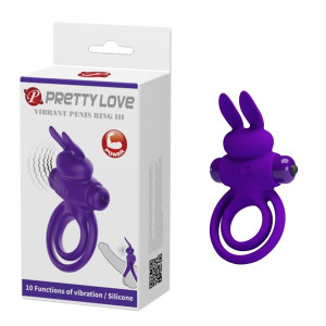 PRETTY LOVE - VIBRANT PENIS RING III - Wibrujący pierścień erekcyjny ze stymulatorem