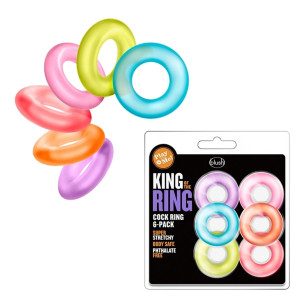 Blush PLAY WITH ME KING OF THE RING 6-PACK - zestaw pierścieni erekcyjnych