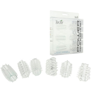 ToyJoy POWER PENIS SLEEVE SET - Zestaw nakładek na penisa, Przezroczyste