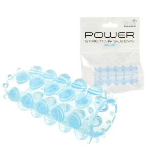 ToyJoy POWER STRETCHY SLEEVE BLUE - Rękaw na penisa z wypustkami