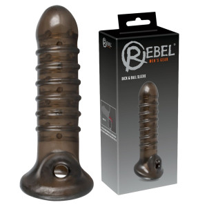 You2Toys Rebel Dick - Nakładka prążkowana na penisa, Czarna