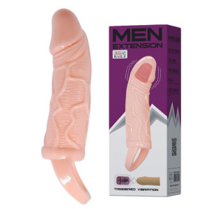 BAILE - Man Extension - Wibrująca Realistyczna przedłużka penisa z opaską