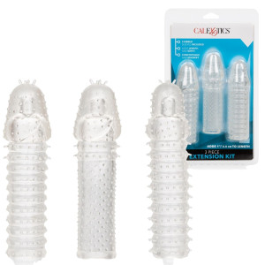 Calexotics 3 Piece Extension Kit - Zestaw nakładek na penisa z wypustkami