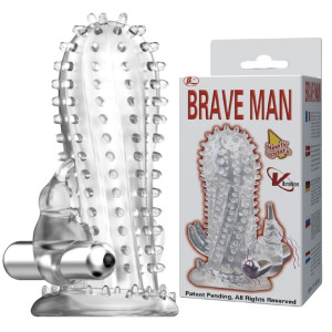 BAILE - Brave Man Vibrating - Wibrująca nakładka na penisa, Przezroczysta