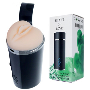 Boss Series Vagina Heart Of Love - Masturbator realistyczny - pochwa - z wibracjami