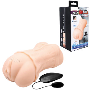 CRAZY BULL - Realistyczny Masturbator z wibracjami - pochwa, Cielisty