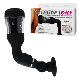 BAILE - Rotation Lover USB - Profesjonalny masturbator z rotacjami - na przyssawce