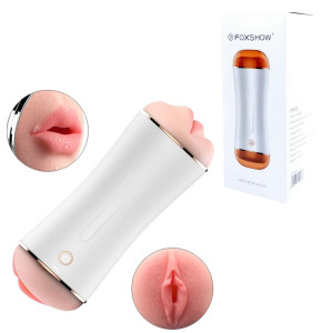 Boss Series Masturbator Cup USB - Dwustronny masturbator z wibracjami, USB