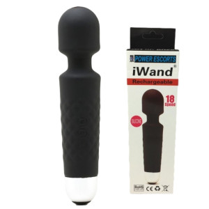 Iwand black rechargeable silicone bodywand massager