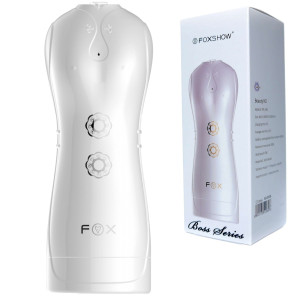 Masturbator-Vibrating and Flashing Masturbation Cup USB 7+7 Function / Talk Mode (White)