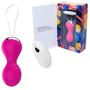 Boss Series Kegel Balls USB - Klasyczne wibrujące kulki gejszy na pilota, Różowe