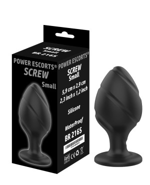 Power Escorts Screw Plug S Korek analny, Czarny Silikonowy
