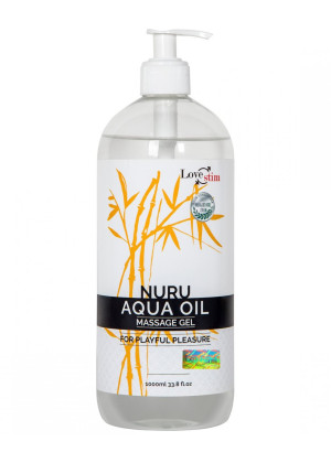 Olejek do masażu erotycznego  - NURU AQUA OIL 1000 ml  - nawilżający i gęsty - LoveStim