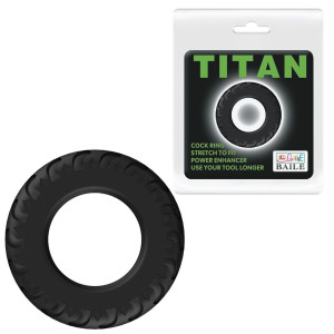 BAILE- TITAN RING - Klasyczny pierścień erekcyjny, Czarny