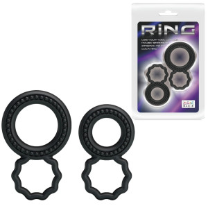 BAILE- COCK RINGS - Zestaw pierścień uciskowych, Czarne
