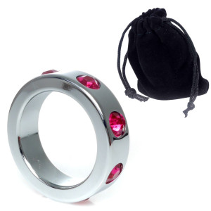 Boss Series Ring with Pink Diamonds M - Pierścień erekcyjny z diamencikami