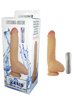 LOVECLONEX ZEUS - 9" Wibrator Realistyczny z jądrami, Cielisty