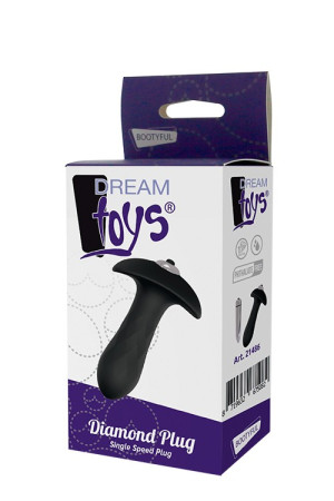 DREAM TOYS DIAMOND Dyskretny korek analny z wibracjami, Czarny