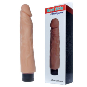 Real Skin Realistyczny Wibrator na baterie, Cielisty Cyberskóra