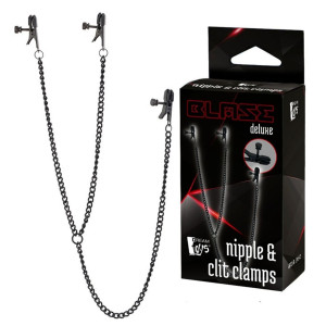 Klipsy na sutki i łechtaczkę z łańcuszkiem - biżuteria erotyczna - Stal nierdzewna - Dream Toys