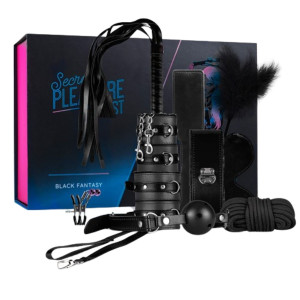 Secret Pleasure Chest - Black - Profesjonalny Zestaw BDSM