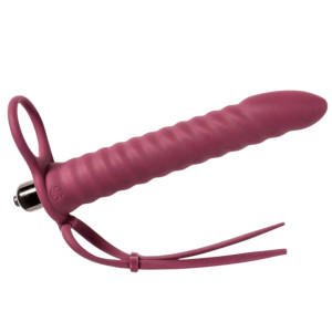 Lola Toys Pure Passion Rori Wine Red - Strap-on na penisa z opaską na jądra, Bordowy