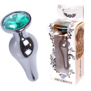 Plug-Jawellery Dark Silver BUTT PLUG- Green