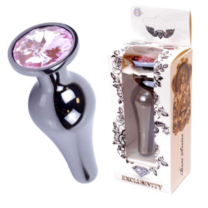Boss Series Jawellery Dark Silver Korek analny z diamencikiem Rose