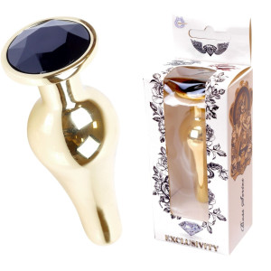 Plug-Jawellery Gold BUTT PLUG- Black