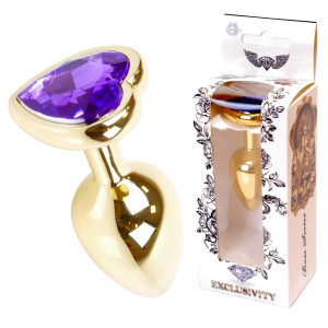 Plug-Jawellery Gold  Heart PLUG- Purple