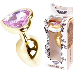 Boss Series Jawellery Gold Korek analny z diamencikiem Rose