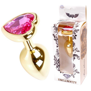 Boss Series Jawellery Gold Korek analny z diamencikiem Pink