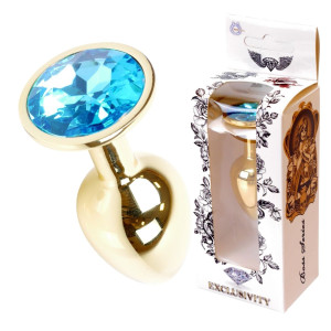 Plug-Jawellery Gold PLUG- Light Blue