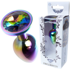 Boss Series Jewellery Multicolour Stalowy korek analny z diamencikiem