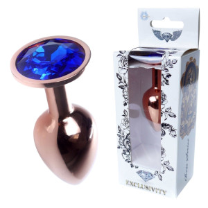 Boss Series Jewellery Red Gold Stalowy korek analny z diamencikiem