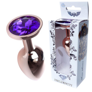 Boss Series Jewellery Red Gold Stalowy korek analny z diamencikiem