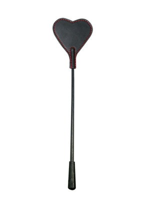 Heart Mini Crop Bat, Czarny BDSM