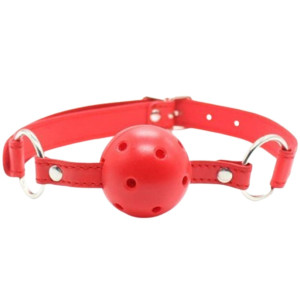 Knebel kulkowy z otworami - klasyczny - Czerwony - Toyz4Lovers