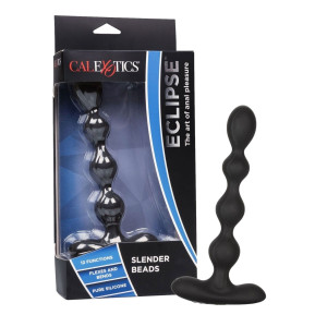 Calexotics Eclipse Slender Beads Wibrujące koraliki analne, USB Czarne