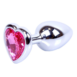 Boss Series Jawellery Silver Korek analny z diamencikiem Pink